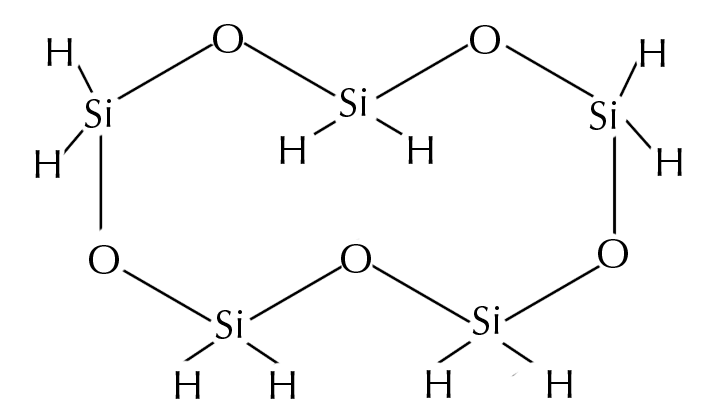 A) Structure of dimethicone. (B) Structure of cyclopentasiloxane. (C)