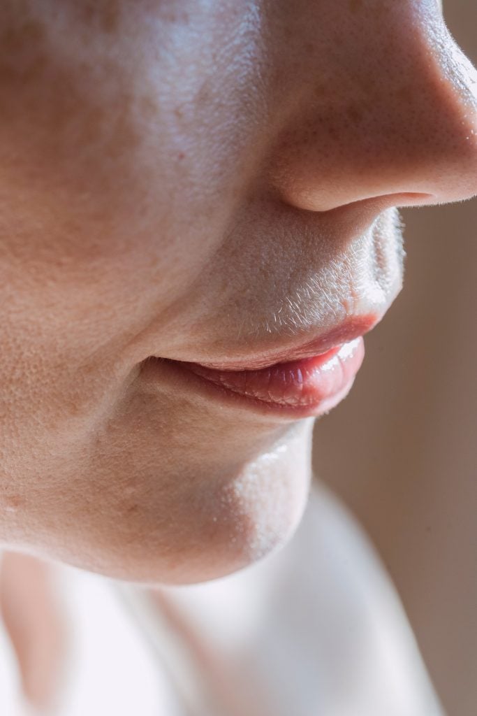 close up photo of a person's nose